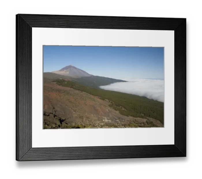 Framed Print : Spain, Canary Islands, Tenerife. Las Canadas National Park. Mt. Teide with low clouds, 12, 300 ft Framed Print : Spain, Canary Islands, Tenerife. Las Canadas National Park. Mt. Teide with low clouds, 12, 300 ft
