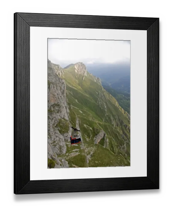 Framed Print : Aerial tramway in the Picos de Europa at Fuente De, Liebana, Cantabria, northwestern Framed Print : Aerial tramway in the Picos de Europa at Fuente De, Liebana, Cantabria, northwestern