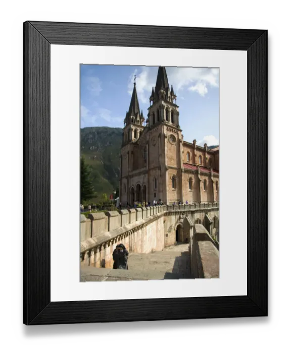 Framed Print : Nuns at the Basilica de Covadonga, Asturias, northwestern Spain
