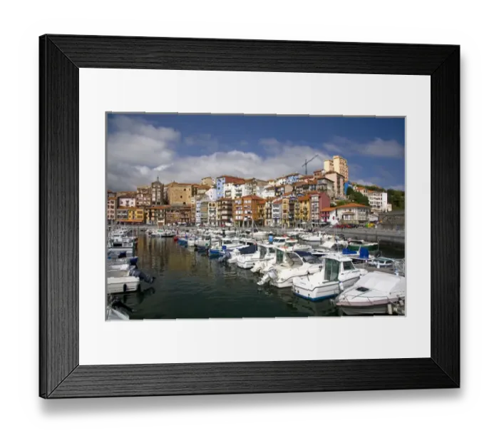 Framed Print : Old town and fishing port of Bermeo in the province of Biscay, Basque Country, Northern Framed Print : Old town and fishing port of Bermeo in the province of Biscay, Basque Country, Northern