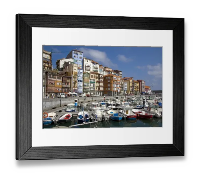 Framed Print : Old town and fishing port of Bermeo in the province of Biscay, Basque Country, Northern Framed Print : Old town and fishing port of Bermeo in the province of Biscay, Basque Country, Northern