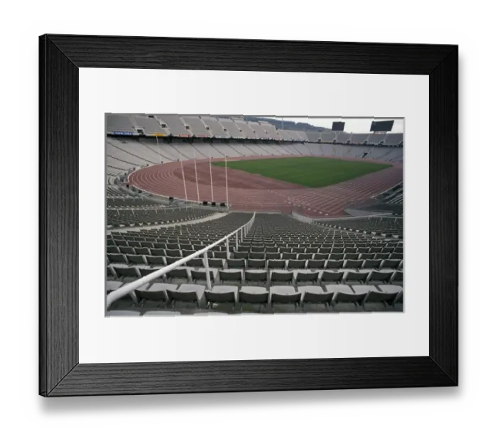 Framed Print : EU, Spain, Barcelona, Olympic Stadium can seat 70, 000