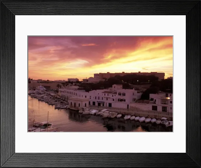 Framed Print : Europe, Spain, Balearics, Menorca, Ciutadella. Sunset over harbor Framed Print : Europe, Spain, Balearics, Menorca, Ciutadella. Sunset over harbor