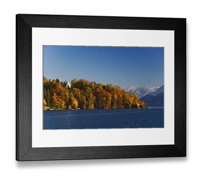 Framed Print : Lake Lucerne and autumn colors, Lucerne, Switzerland