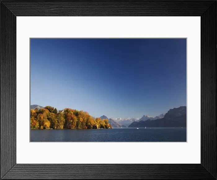 Framed Print : Lake Lucerne and autumn colors, Lucerne, Switzerland