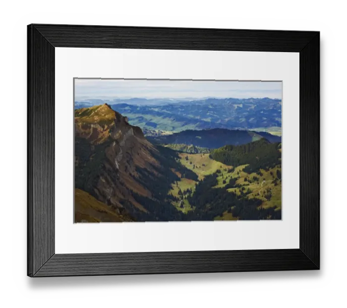 Framed Print : Rural countryside viewed from Pilatus Mountain, near Lucerne, Switzerland Framed Print : Rural countryside viewed from Pilatus Mountain, near Lucerne, Switzerland