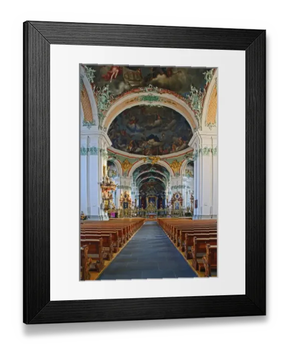 Framed Print : Details of church interior, Switzerland
