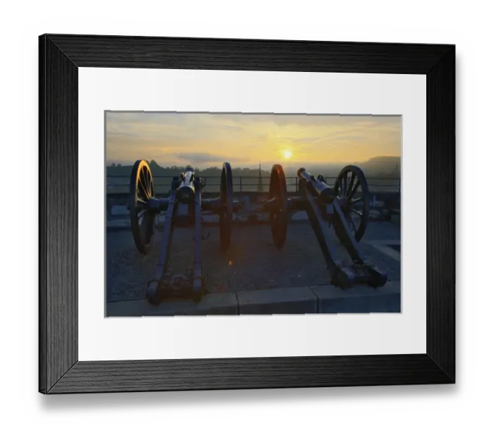 Framed Print : Cannons facing west at sunset, from Munot Castle, Schaffhausen, Switzerland Framed Print : Cannons facing west at sunset, from Munot Castle, Schaffhausen, Switzerland