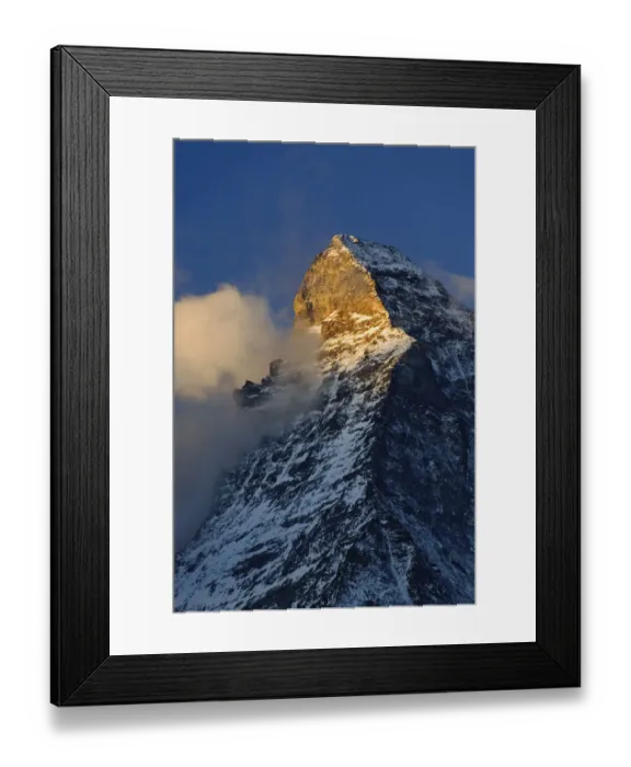 Framed Print : Clouds around the summit of the Matterhorn at sunrise, Zermatt, Switzerland Framed Print : Clouds around the summit of the Matterhorn at sunrise, Zermatt, Switzerland