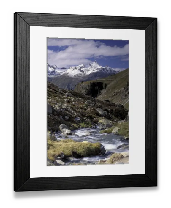 Framed Print : Europe, Switzerland, Pontresina Region. Mountain range panorama Framed Print : Europe, Switzerland, Pontresina Region. Mountain range panorama