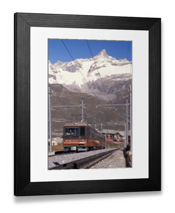 Framed Print : Europe, Switzerland, Zermat Region, Zermat train Framed Print : Europe, Switzerland, Zermat Region, Zermat train