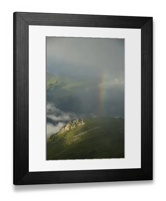 Framed Print : Rainbow over slopes below Faulhorn, Bernese Oberland, Switzerland ALPS Framed Print : Rainbow over slopes below Faulhorn, Bernese Oberland, Switzerland ALPS