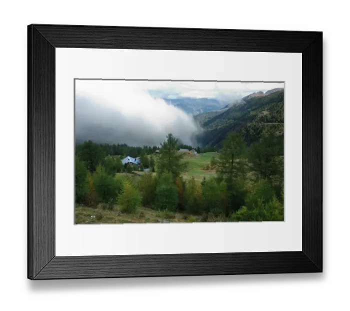 Framed Print : 05. Italy, Simplon Pass, low clouds entering valley Framed Print : 05. Italy, Simplon Pass, low clouds entering valley