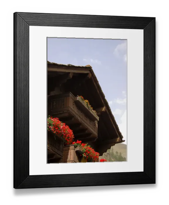 Framed Print : 05. Switzerland, Zermatt, chalet with flowers Framed Print : 05. Switzerland, Zermatt, chalet with flowers