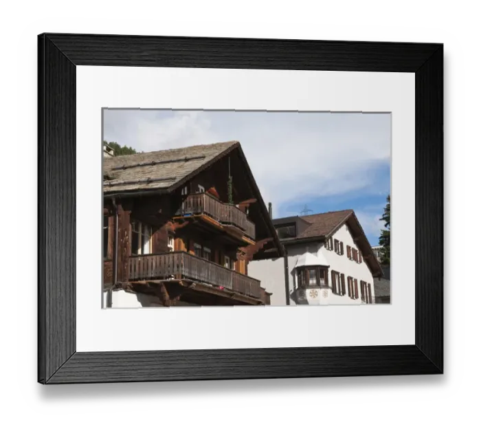 Framed Print : Pontresina, Switzerland. Swiss architecture Framed Print : Pontresina, Switzerland. Swiss architecture