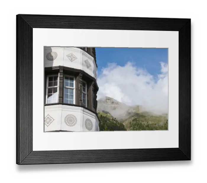 Framed Print : Pontresina, Switzerland. Swiss architecture Framed Print : Pontresina, Switzerland. Swiss architecture