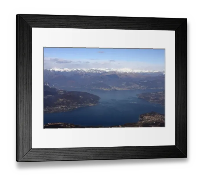 Framed Print : Lake of Lugano, on the border between Switzerland, north side, and Italy, south side