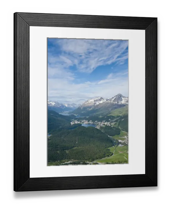 Framed Print : Muottas Muragl, Switzerland. Views of St. Moritz from atop Muottas Muragl Framed Print : Muottas Muragl, Switzerland. Views of St. Moritz from atop Muottas Muragl