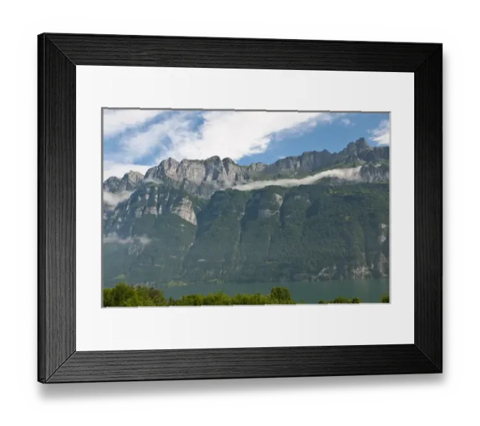 Framed Print : Switzerland. Cliffs above Walensee lake Framed Print : Switzerland. Cliffs above Walensee lake