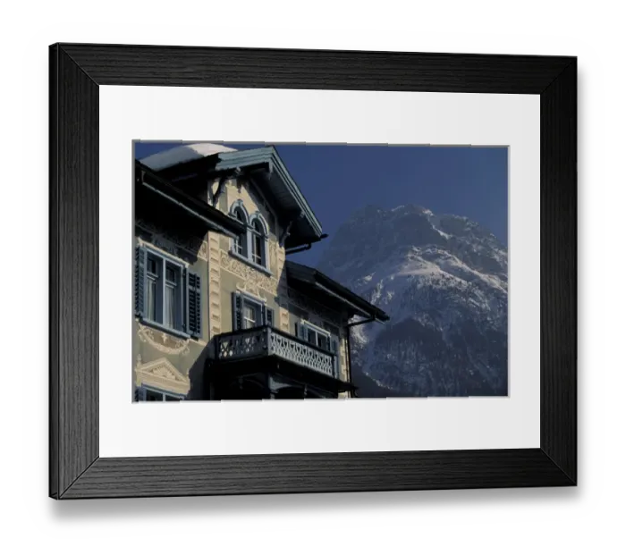 Framed Print : Europe, Switzerland, Graubunden, Scuol. Winter scene of Sgrafitto-ed (Painted) building Framed Print : Europe, Switzerland, Graubunden, Scuol. Winter scene of Sgrafitto-ed (Painted) building