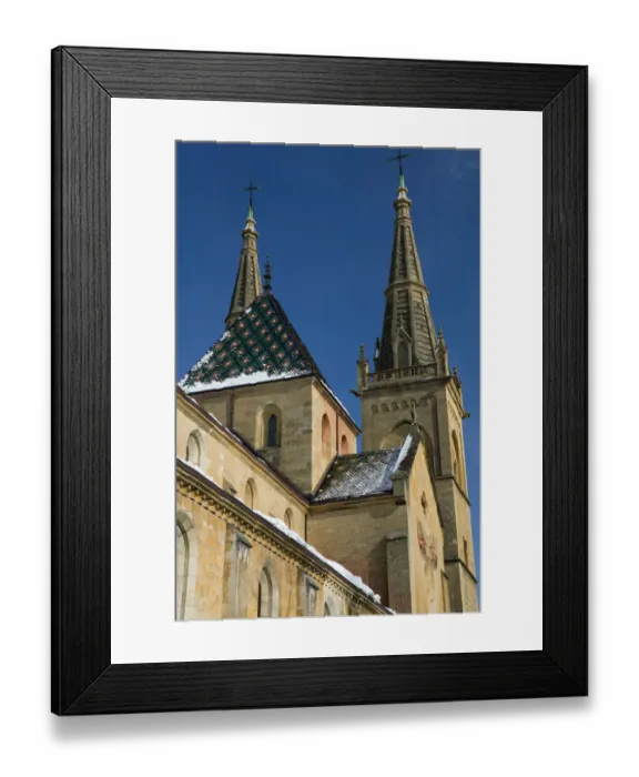 Framed Print : SWITZERLAND-NEUCHATEL: Collegiale Church (16th century) / Winter Framed Print : SWITZERLAND-NEUCHATEL: Collegiale Church (16th century) / Winter