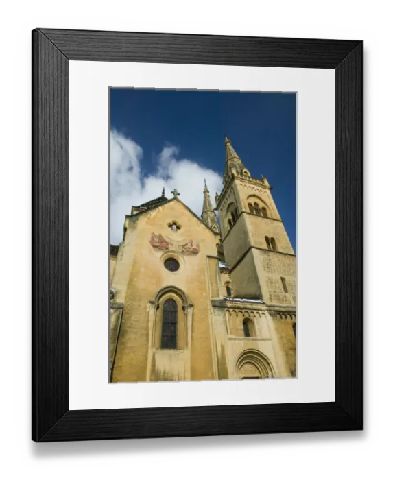 Framed Print : SWITZERLAND-NEUCHATEL: Collegiale Church (16th century) / Winter Framed Print : SWITZERLAND-NEUCHATEL: Collegiale Church (16th century) / Winter
