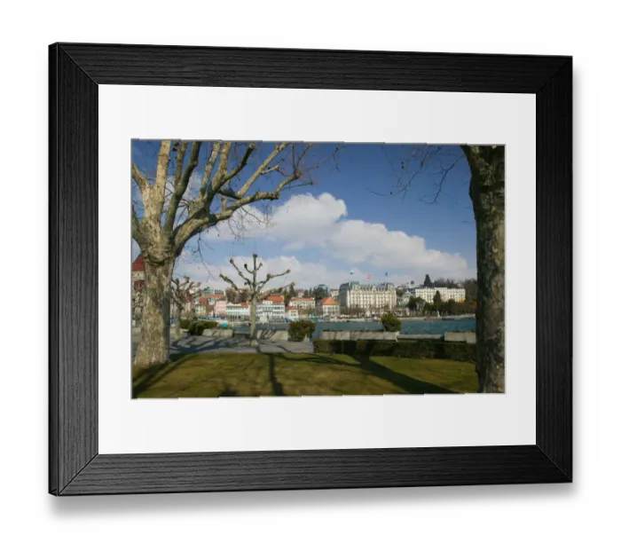 Framed Print : SWITZERLAND-(Vaud)-LAUSANNE (OUCHY): View of the town of OUCHY Shore of Lake Geneva Framed Print : SWITZERLAND-(Vaud)-LAUSANNE (OUCHY): View of the town of OUCHY Shore of Lake Geneva