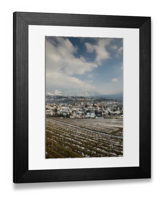 Framed Print : SWITZERLAND-(Vaud)-Swiss Riviera-VEVEY: Hillside view of VEVEY / Winter Shore of Lake Framed Print : SWITZERLAND-(Vaud)-Swiss Riviera-VEVEY: Hillside view of VEVEY / Winter Shore of Lake