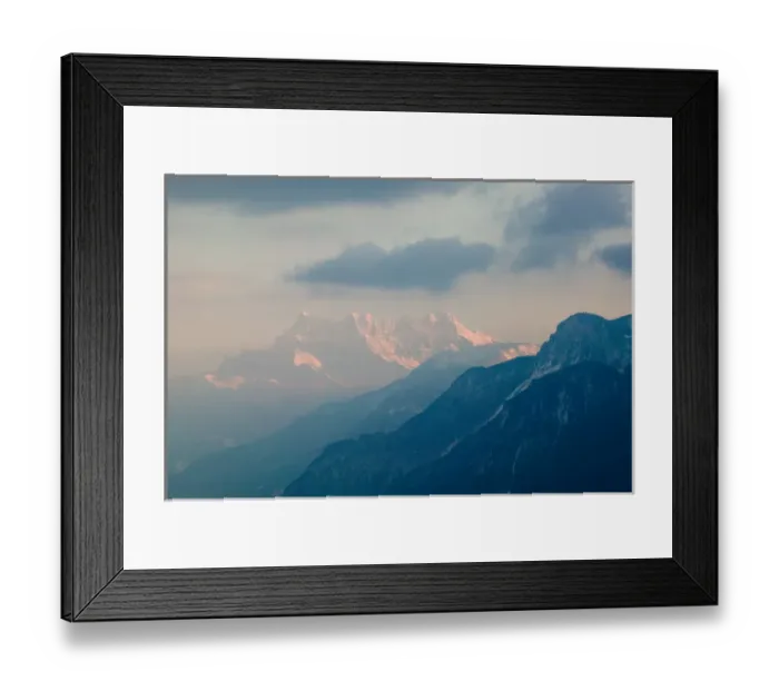 Framed Print : SWITZERLAND-(Vaud)-Swiss Riviera - MONT-PELERIN: View of the ALPS  /  Winter Shore
