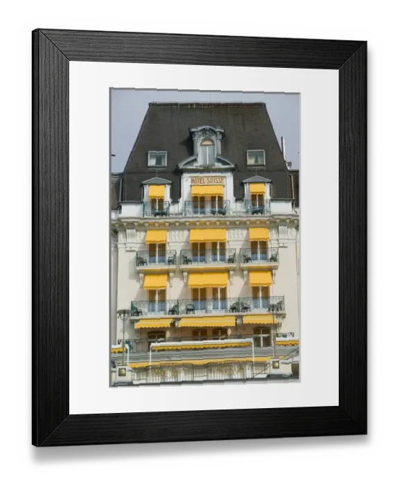 Framed Print : SWITZERLAND-(Vaud)-Swiss Riviera-MONTREUX: Le Grand Hotel Suisse on Lake Geneva Framed Print : SWITZERLAND-(Vaud)-Swiss Riviera-MONTREUX: Le Grand Hotel Suisse on Lake Geneva