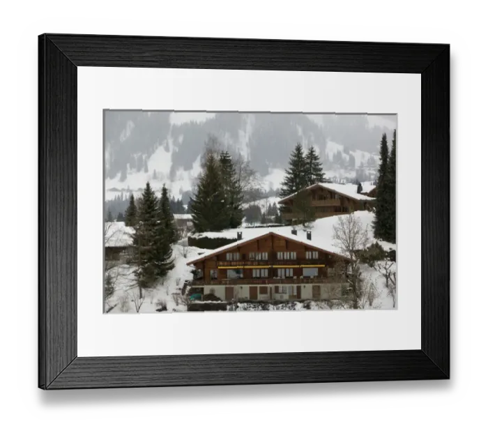 Framed Print : SWITZERLAND-Bern-GSTaD: Ski Chalet Details / Winter Framed Print : SWITZERLAND-Bern-GSTaD: Ski Chalet Details / Winter