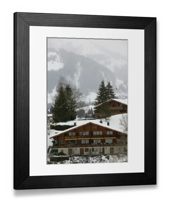 Framed Print : SWITZERLAND-Bern-GSTaD: Ski Chalet Details / Winter Framed Print : SWITZERLAND-Bern-GSTaD: Ski Chalet Details / Winter