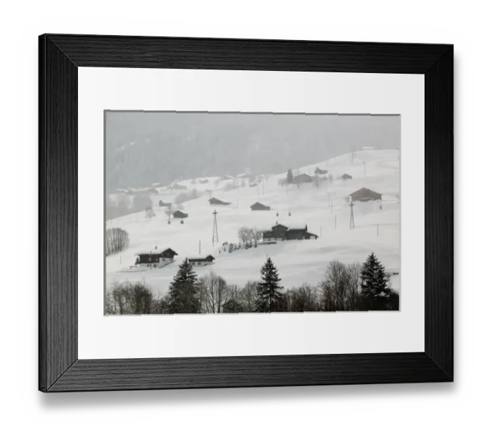 Framed Print : SWITZERLAND-Bern-GRINDELWALD: Ski Chalets / Winter Framed Print : SWITZERLAND-Bern-GRINDELWALD: Ski Chalets / Winter