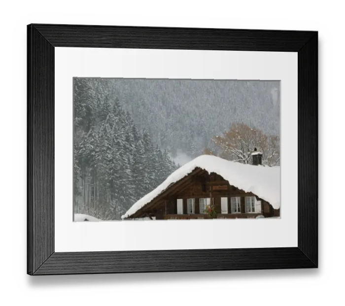 Framed Print : SWITZERLAND-Bern-GRINDELWALD: Ski Chalet / Winter Framed Print : SWITZERLAND-Bern-GRINDELWALD: Ski Chalet / Winter