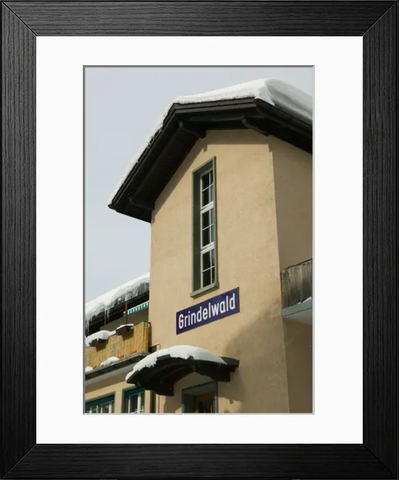 Framed Print : SWITZERLAND-Bern-GRINDELWALD: Grindelwald Train Station  /  Winter