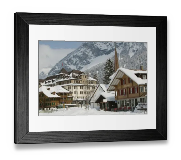 Framed Print : SWITZERLAND-Bern-KANDERSTEG: Kandertal Valley- Town Center  /  Winter