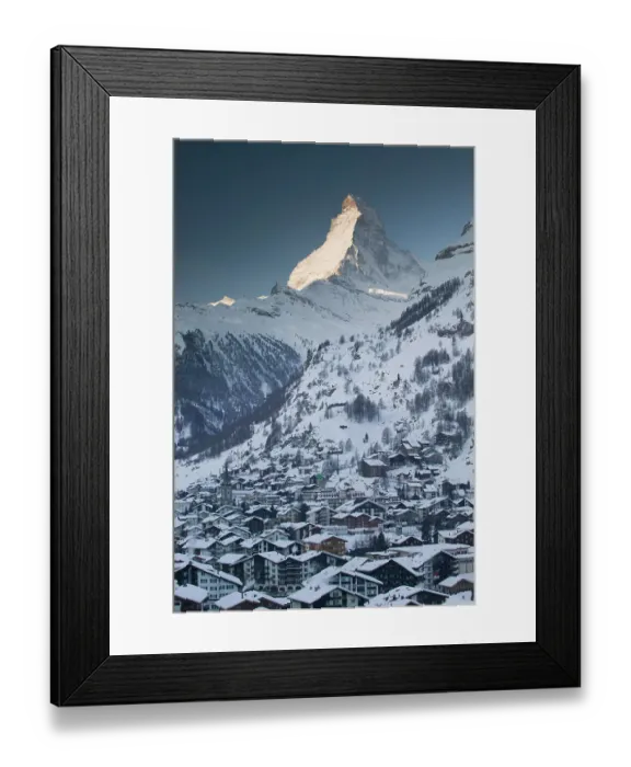 Framed Print : SWITZERLAND-Wallis / Valais-ZERMATT: Morning View with Matterhorn Framed Print : SWITZERLAND-Wallis / Valais-ZERMATT: Morning View with Matterhorn