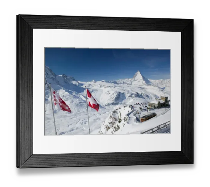 Framed Print : SWITZERLAND-Wallis  /  Valais-ZERMATT: Gornergrat Mountain (el. 3089 meters)-Gornergrat