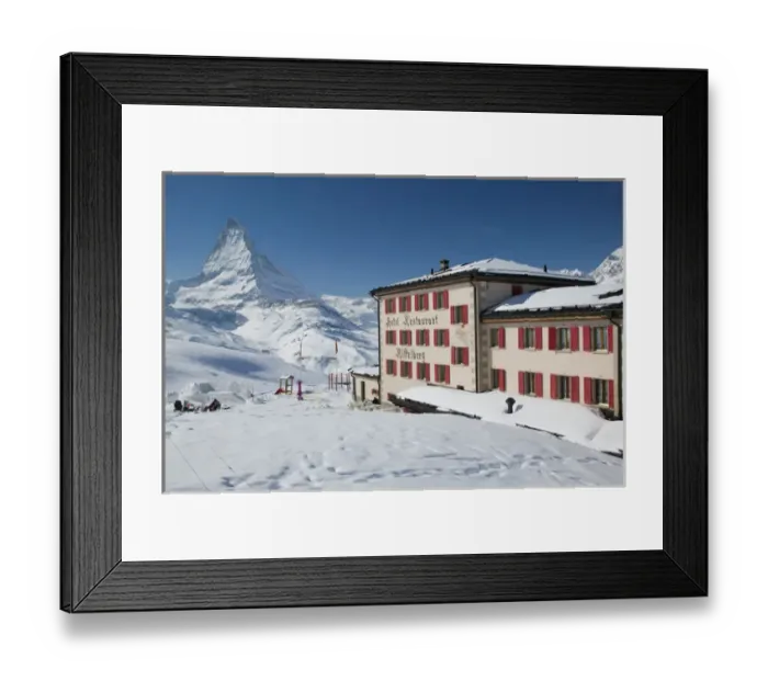 Framed Print : SWITZERLAND-Wallis  /  Valais-ZERMATT: Riffelberg (el. 2582 meters)-Riffelberg Berg Hotel
