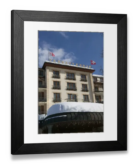 Framed Print : SWITZERLAND-Wallis / Valais-ZERMATT: Zermatterhof Hotel / Winter Framed Print : SWITZERLAND-Wallis / Valais-ZERMATT: Zermatterhof Hotel / Winter
