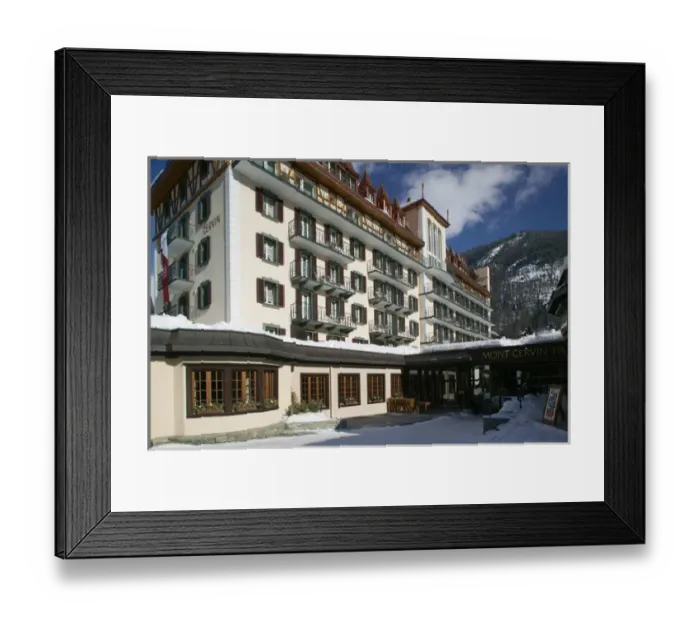 Framed Print : SWITZERLAND-Wallis / Valais-ZERMATT: Zermatterhof Hotel / Winter Framed Print : SWITZERLAND-Wallis / Valais-ZERMATT: Zermatterhof Hotel / Winter