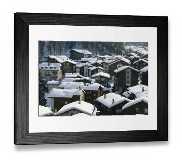 Framed Print : SWITZERLAND-Wallis / Valais-ZERMATT: Town Parish Church / Daytime / Winter Framed Print : SWITZERLAND-Wallis / Valais-ZERMATT: Town Parish Church / Daytime / Winter