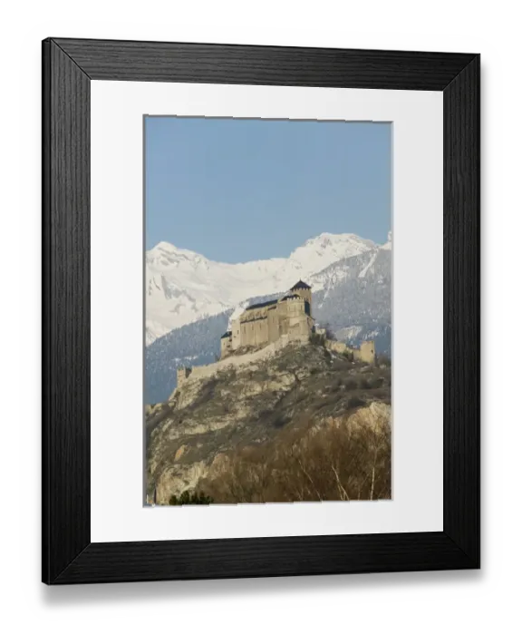 Framed Print : SWITZERLAND-Wallis / Valais-SION: Basilique de Valere (12th century) & Snow Covered Framed Print : SWITZERLAND-Wallis / Valais-SION: Basilique de Valere (12th century) & Snow Covered
