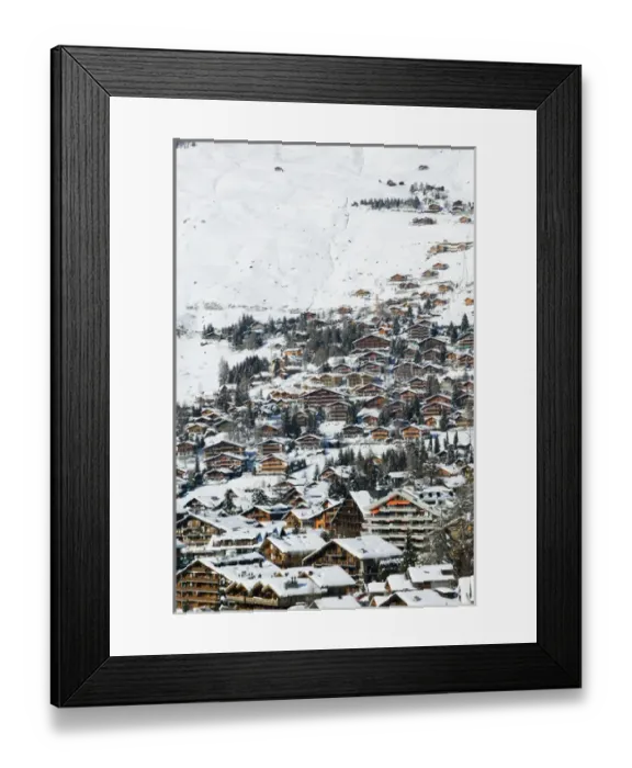 Framed Print : SWITZERLAND-Wallis / Valais-VERBIER: Ski Resort / Winter Ski Chalets / Daytime Framed Print : SWITZERLAND-Wallis / Valais-VERBIER: Ski Resort / Winter Ski Chalets / Daytime