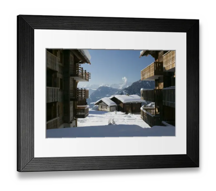 Framed Print : SWITZERLAND-Wallis / Valais-VERBIER: Ski Resort / Winter Ski Chalets / Daytime Framed Print : SWITZERLAND-Wallis / Valais-VERBIER: Ski Resort / Winter Ski Chalets / Daytime