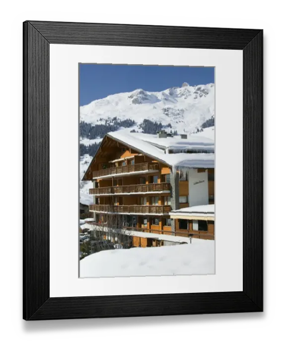 Framed Print : SWITZERLAND-Wallis  /  Valais-VERBIER: Ski Resort  /  Winter Ski Chalet