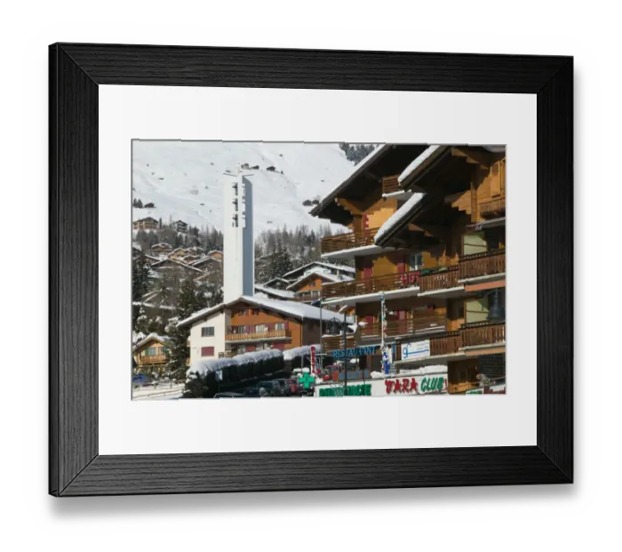 Framed Print : SWITZERLAND-Wallis / Valais-VERBIER: Ski Resort / Winter Town View with Verbier-Station Framed Print : SWITZERLAND-Wallis / Valais-VERBIER: Ski Resort / Winter Town View with Verbier-Station