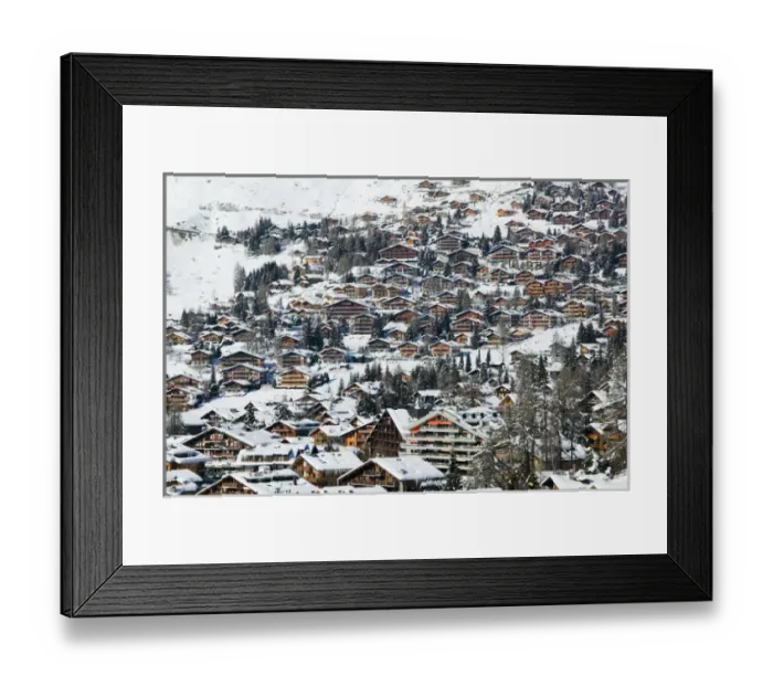Framed Print : SWITZERLAND-Wallis / Valais-VERBIER: Ski Resort / Winter Ski Chalets / Daytime Framed Print : SWITZERLAND-Wallis / Valais-VERBIER: Ski Resort / Winter Ski Chalets / Daytime