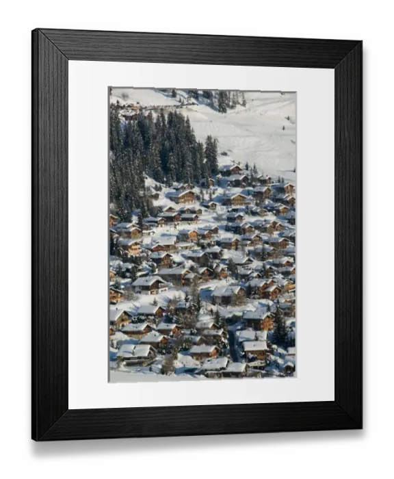Framed Print : SWITZERLAND-Wallis / Valais-VERBIER: Ski Resort / Winter Town & Ski Chalet View / Daytime Framed Print : SWITZERLAND-Wallis / Valais-VERBIER: Ski Resort / Winter Town & Ski Chalet View / Daytime