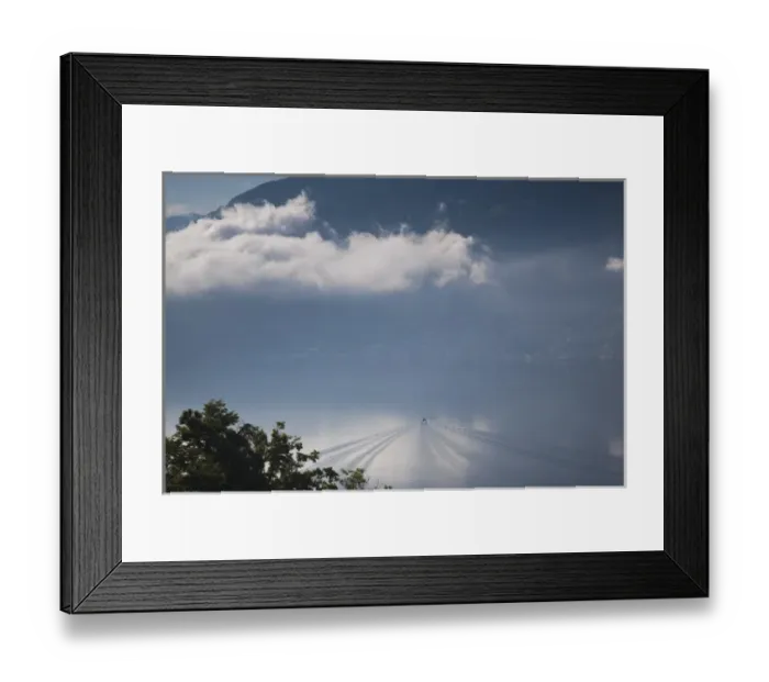 Framed Print : SWITZERLAND, Ticino Canton, Locarno. High angle view of lake and ferry, morning Framed Print : SWITZERLAND, Ticino Canton, Locarno. High angle view of lake and ferry, morning